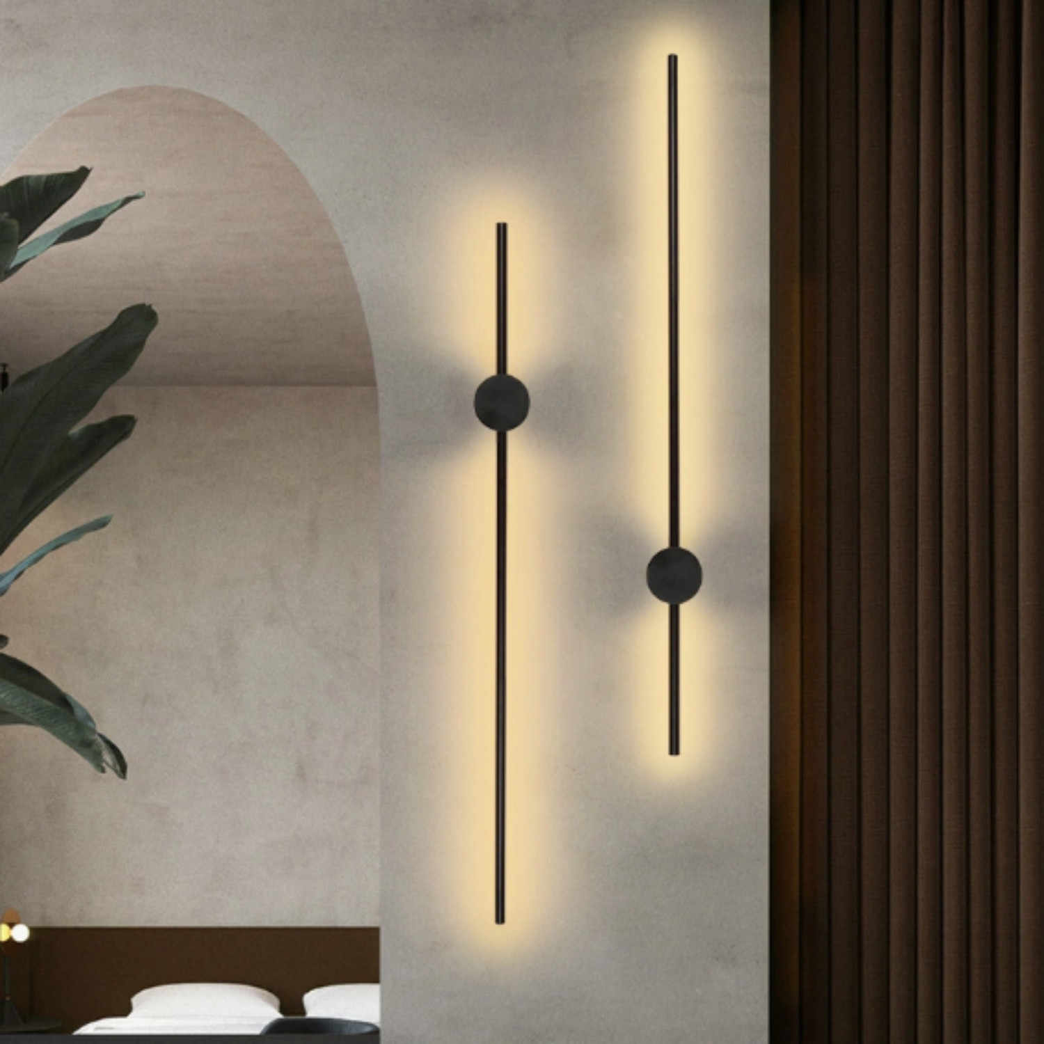 Aria | WHITE MINIMALIST LINEAR WALL LAMP 100CM MODERN LIVING ROOM BEDROOM