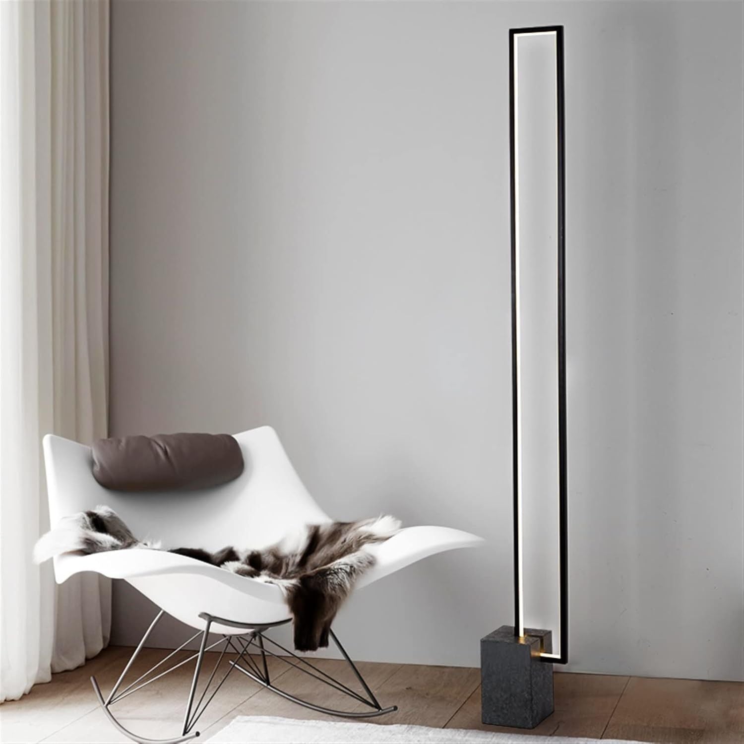 Astra | BLACK MODERN INDUSTRIAL LED FLOOR LAMP LIVING ROOM BEDROOM