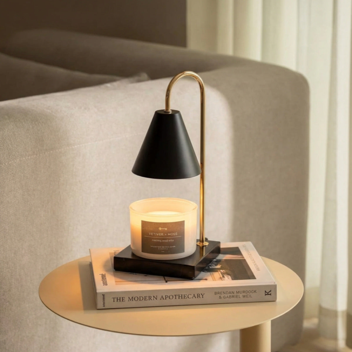 Serenity | BLACK MODERN ADJUSTABLE TIMER CANDLE WARMER LAMP LIVING ROOM HOME DECOR
