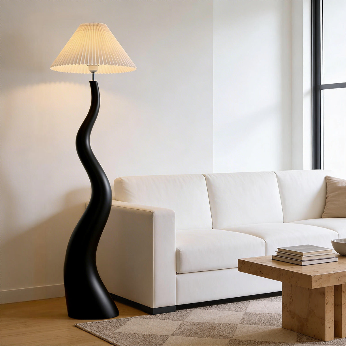 Santú | BLACK JAPANDI FLOOR LAMP 165CM LIVING ROOM LIGHT